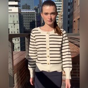 Cyrus Black and White Striped Cardigan Size XS